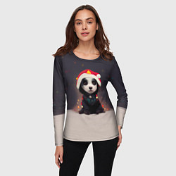Лонгслив женский Пёсель - панда в колпаке, цвет: 3D-принт — фото 2