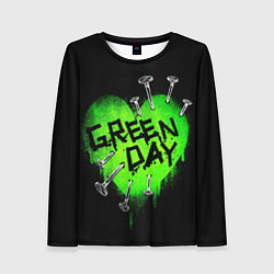 Лонгслив женский Green day heart nails, цвет: 3D-принт