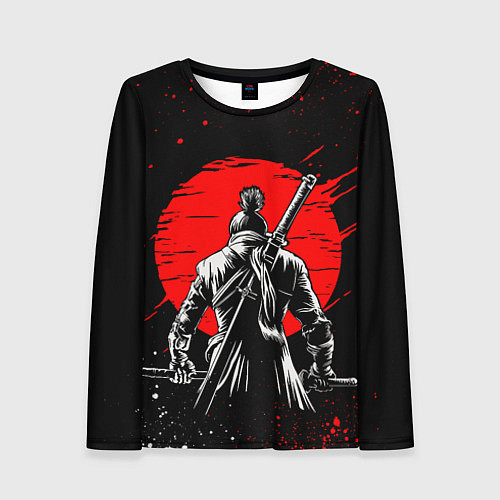 Женский лонгслив Самурай - красное солнце / 3D-принт – фото 1