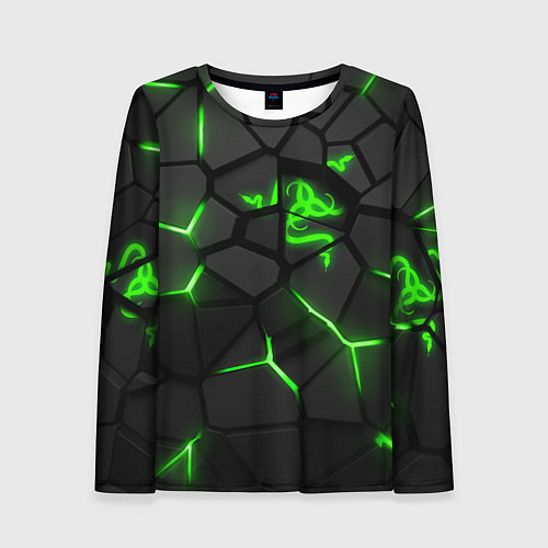 Женский лонгслив Razer green neon / 3D-принт – фото 1