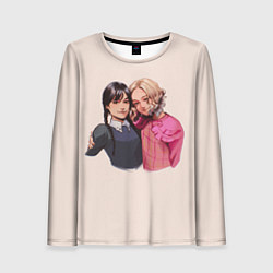 Лонгслив женский Уэнсдей: Семейка Аддамс, цвет: 3D-принт