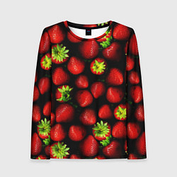 Лонгслив женский Клубничка - ягоды, цвет: 3D-принт
