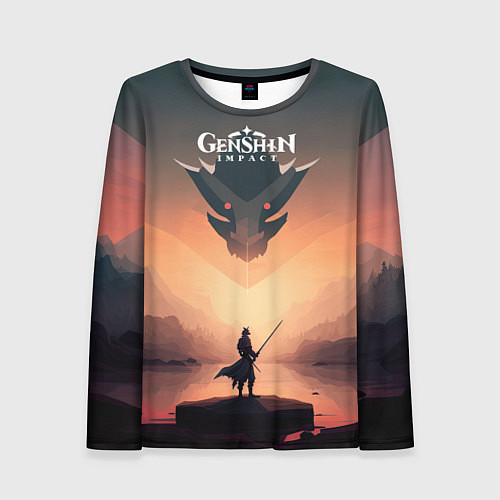Женский лонгслив Genshin Impact, Dragon / 3D-принт – фото 1