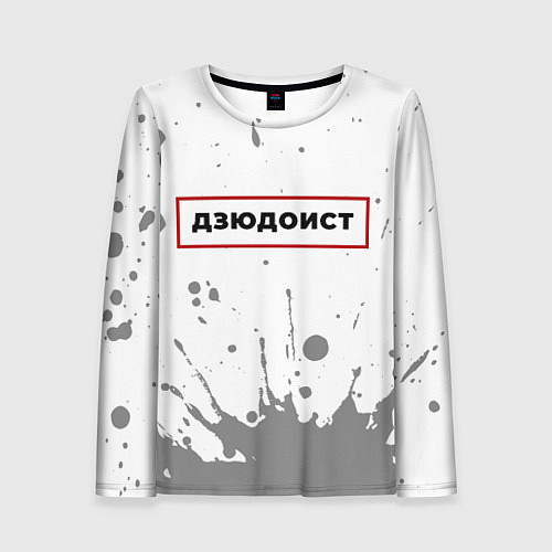 Женский лонгслив Дзюдоист - в красной рамке на светлом / 3D-принт – фото 1