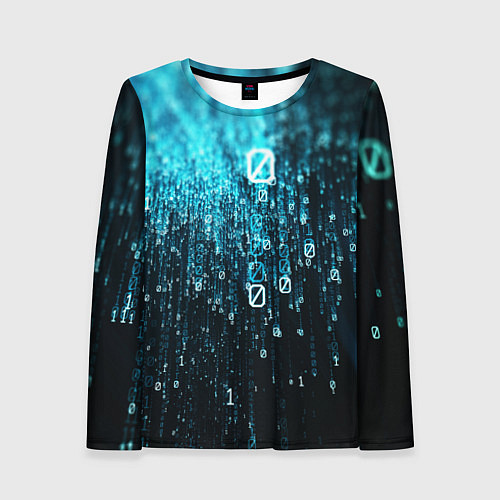 Женский лонгслив Двоичный код / 3D-принт – фото 1