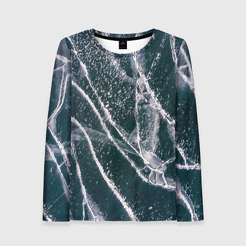Женский лонгслив Ледяные трещины на замерзшем море / 3D-принт – фото 1