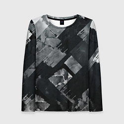 Лонгслив женский Серые полосы, цвет: 3D-принт