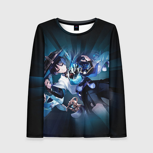 Женский лонгслив Странник Скарамучча перерождение в анемо / 3D-принт – фото 1