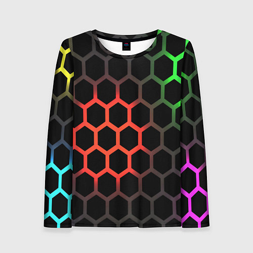Женский лонгслив Gradient hexagon genshin / 3D-принт – фото 1