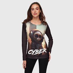 Лонгслив женский Cyber animal, цвет: 3D-принт — фото 2