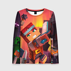 Лонгслив женский Minecraft воин с мечом, цвет: 3D-принт