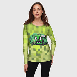 Лонгслив женский Милый взрывающийся крипер, цвет: 3D-принт — фото 2