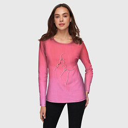 Лонгслив женский Девушка с помадой, цвет: 3D-принт — фото 2