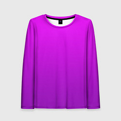 Лонгслив женский Ярко-фиолетовый градиент, цвет: 3D-принт