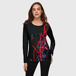 Лонгслив женский Дым искры цветные, цвет: 3D-принт — фото 2