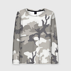 Лонгслив женский Арктический камуфляж, цвет: 3D-принт