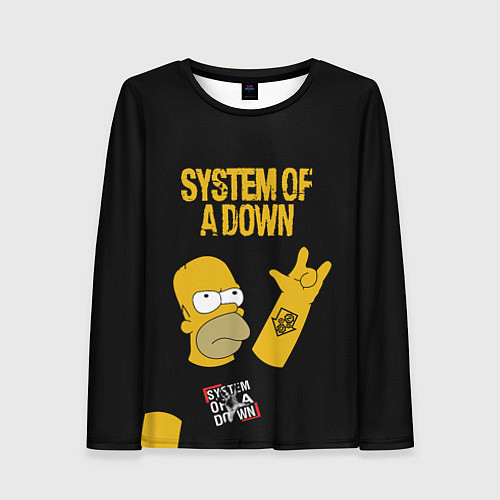 Женский лонгслив System of a Down Гомер Симпсон рокер / 3D-принт – фото 1