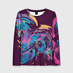 Женский лонгслив Purple abstraction