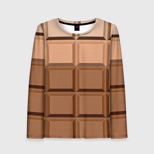 Женский лонгслив Три шоколада - паттерн / 3D-принт – фото 1