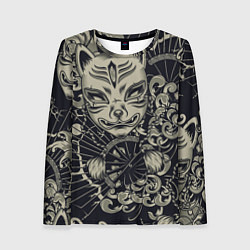 Лонгслив женский Маска лисы, цвет: 3D-принт