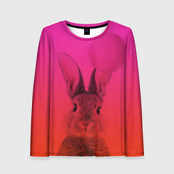 Лонгслив женский Заяц градиент, цвет: 3D-принт