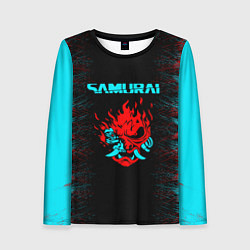 Женский лонгслив Сyberpunk 2077 samurai neon