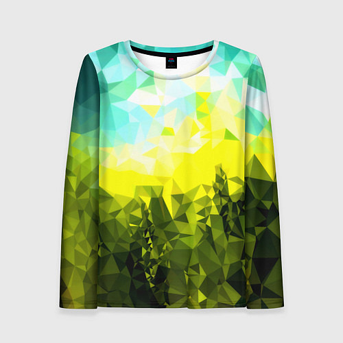 Женский лонгслив Green abstract colors / 3D-принт – фото 1
