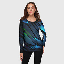 Лонгслив женский Разломленные плиты со светом, цвет: 3D-принт — фото 2