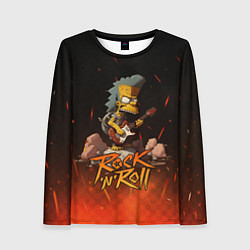 Женский лонгслив Rock n roll fire Simpsons