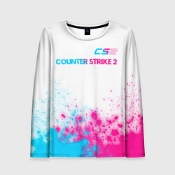 Женский лонгслив Counter Strike 2 neon gradient style: символ сверх