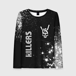 Лонгслив женский The Killers и рок символ на темном фоне, цвет: 3D-принт