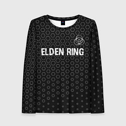Лонгслив женский Elden Ring glitch на темном фоне: символ сверху, цвет: 3D-принт