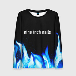 Женский лонгслив Nine Inch Nails blue fire