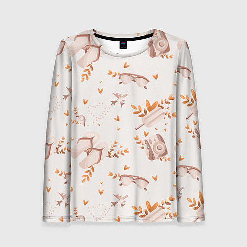 Женский лонгслив Пляжный паттерн / 3D-принт – фото 1