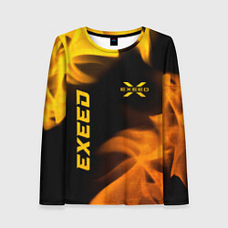 Женский лонгслив Exeed - gold gradient: надпись, символ