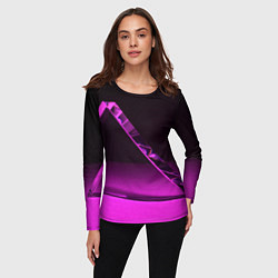 Лонгслив женский Фиолетовая мрачная геометрическая фигура, цвет: 3D-принт — фото 2