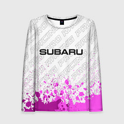 Лонгслив женский Subaru pro racing: символ сверху, цвет: 3D-принт