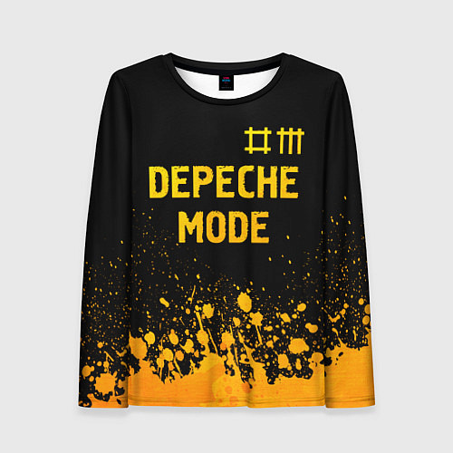 Женский лонгслив Depeche Mode - gold gradient: символ сверху / 3D-принт – фото 1