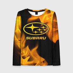 Женский лонгслив Subaru - gold gradient