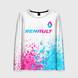 Женский лонгслив Renault neon gradient style: символ сверху