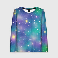 Лонгслив женский Космическое сияние волшебное, цвет: 3D-принт
