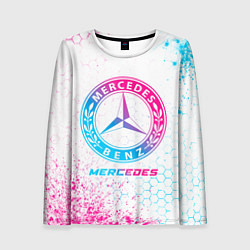 Лонгслив женский Mercedes neon gradient style, цвет: 3D-принт