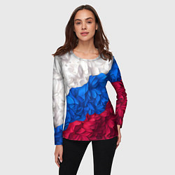Лонгслив женский Флаг России из цветов, цвет: 3D-принт — фото 2