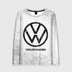 Женский лонгслив Volkswagen с потертостями на светлом фоне