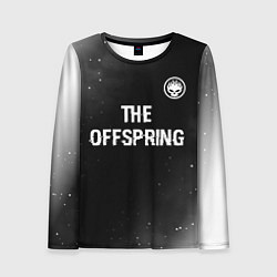Лонгслив женский The Offspring glitch на темном фоне: символ сверху, цвет: 3D-принт