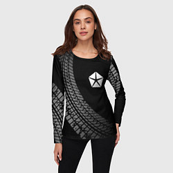 Лонгслив женский Jeep tire tracks, цвет: 3D-принт — фото 2
