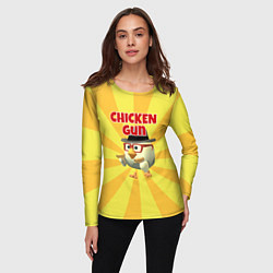 Лонгслив женский Chicken Gun с пистолетами, цвет: 3D-принт — фото 2