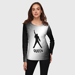 Лонгслив женский Queen glitch на светлом фоне, цвет: 3D-принт — фото 2