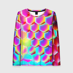 Женский лонгслив Розовая чешуя - текстура