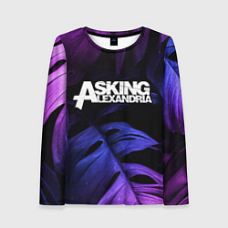 Лонгслив женский Asking Alexandria neon monstera, цвет: 3D-принт